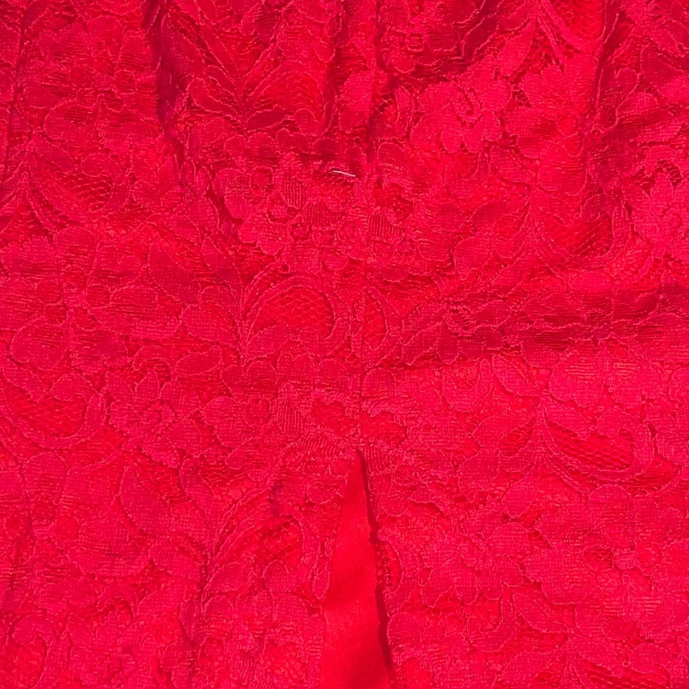 Express Bright Orange Lace Pencil Skirt Sz 4 - Picture 3 of 9